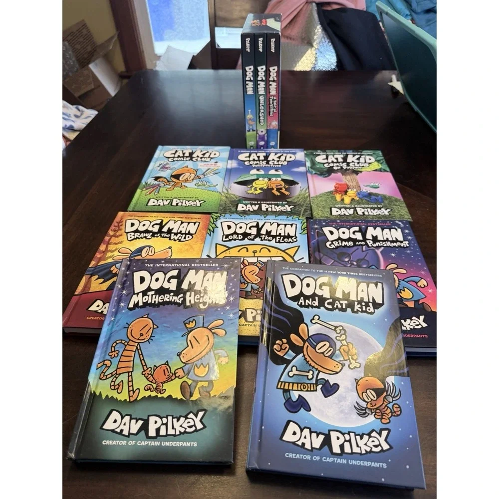 Dav Pilkey Lot of 11 Hardcover Dog Man Cat Kid books